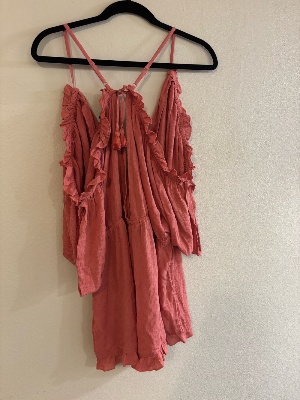 Topshop Dusty Rose Shoulder Tie Romper - Picture 4 of 4